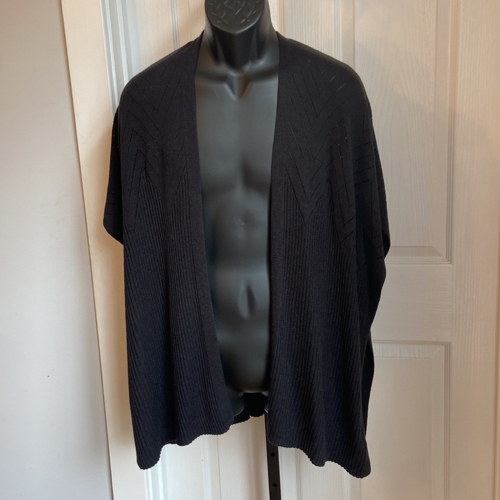LOFT S/XS Black Open Front Sleeveless Cardigan